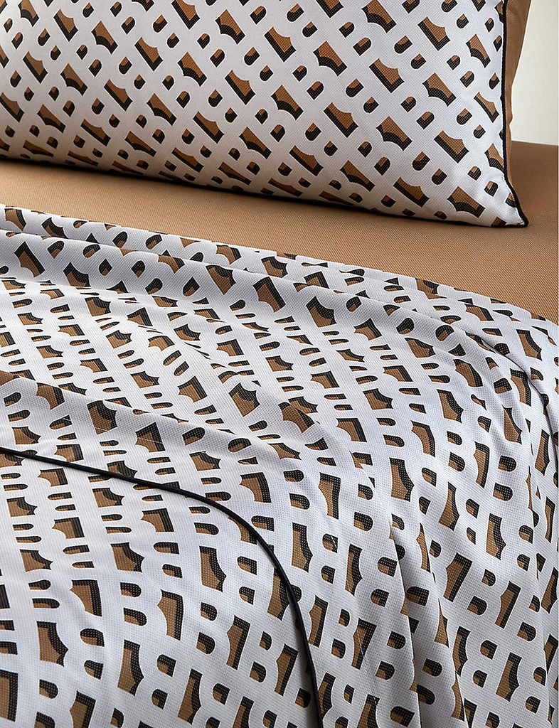 Hugo Boss B-monogram Double Flat Cotton Sheet 240cm X 300cm